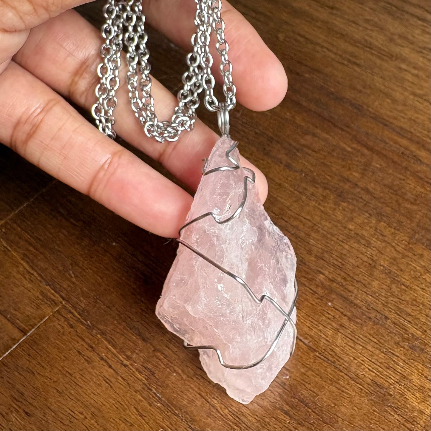 Chunky Rose Quartz necklace