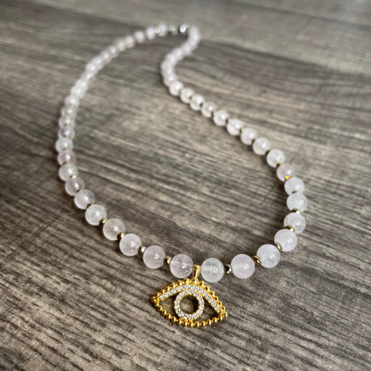 Rose Quartz Evil Eye