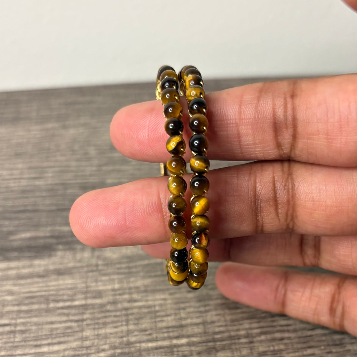 Tigers Eye large hoops