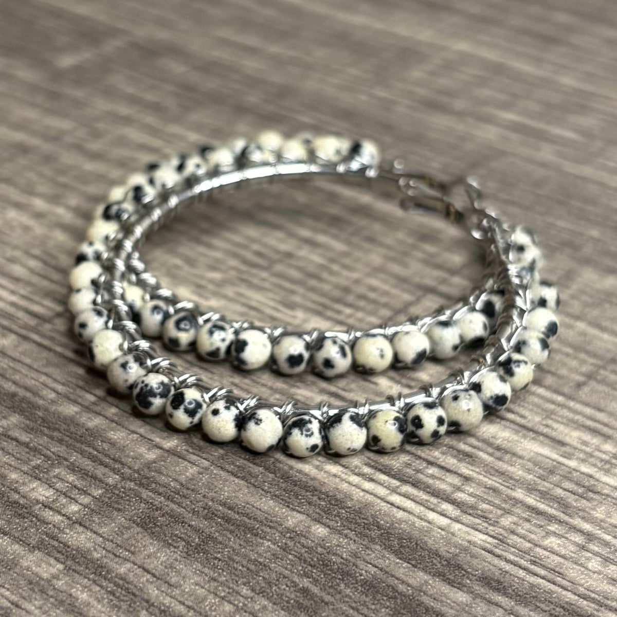 Dalmatian Jasper Large Hoops
