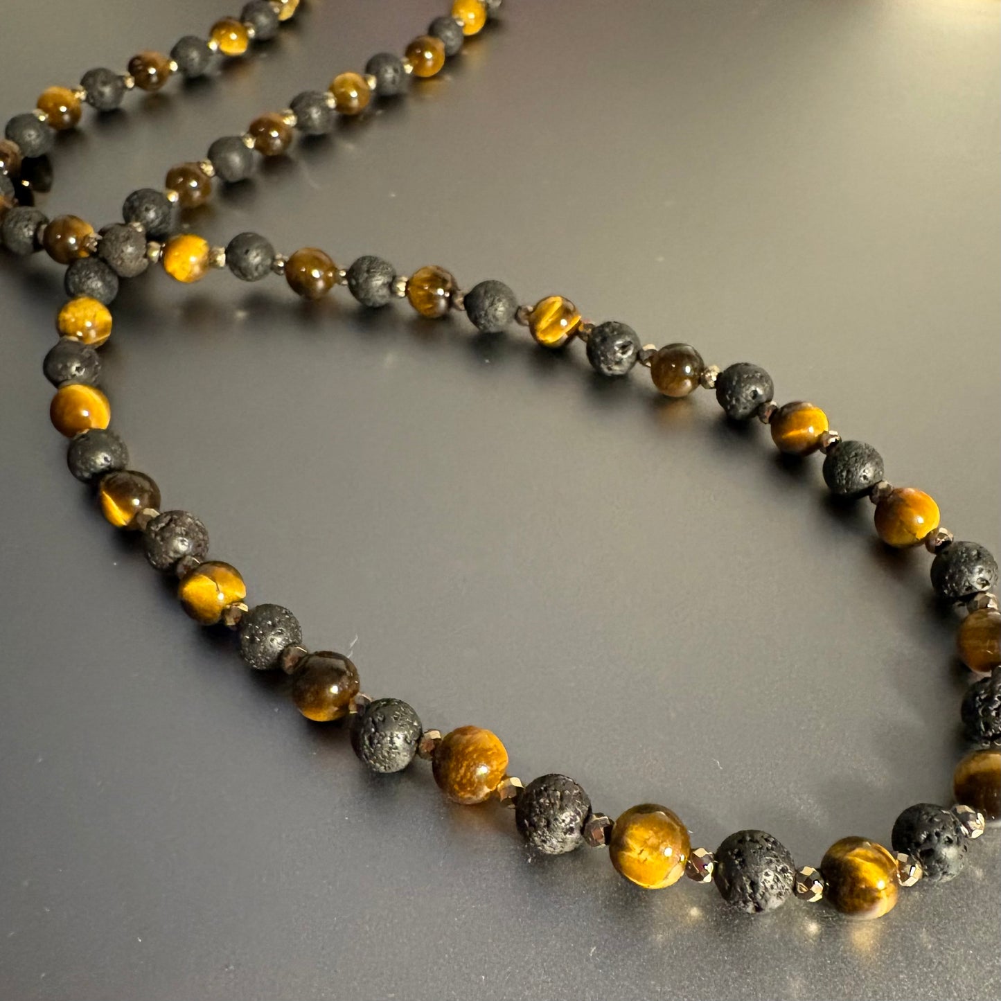 Tigers Eye + Lava Stone 8mm