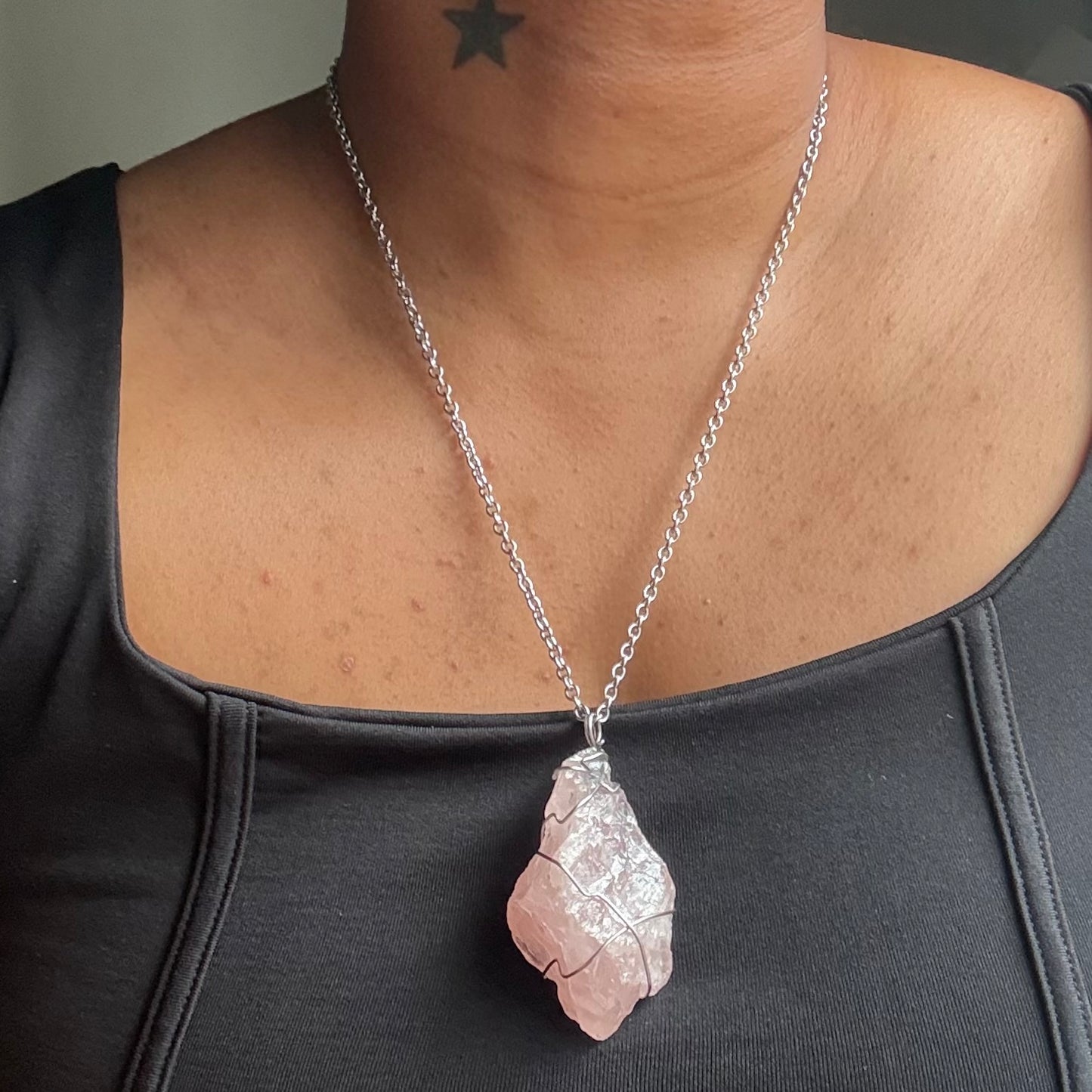 Chunky Rose Quartz necklace