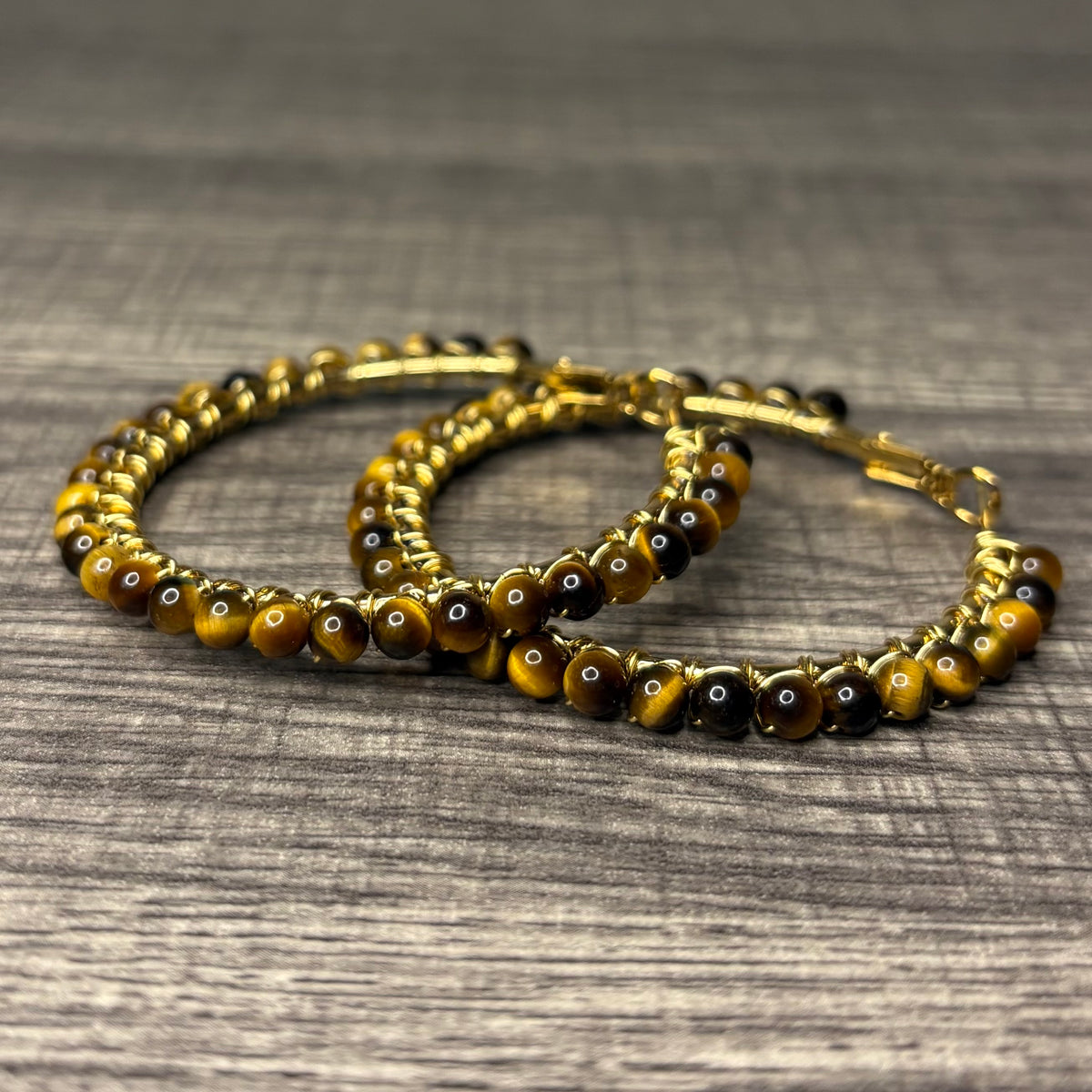 Tigers Eye large hoops