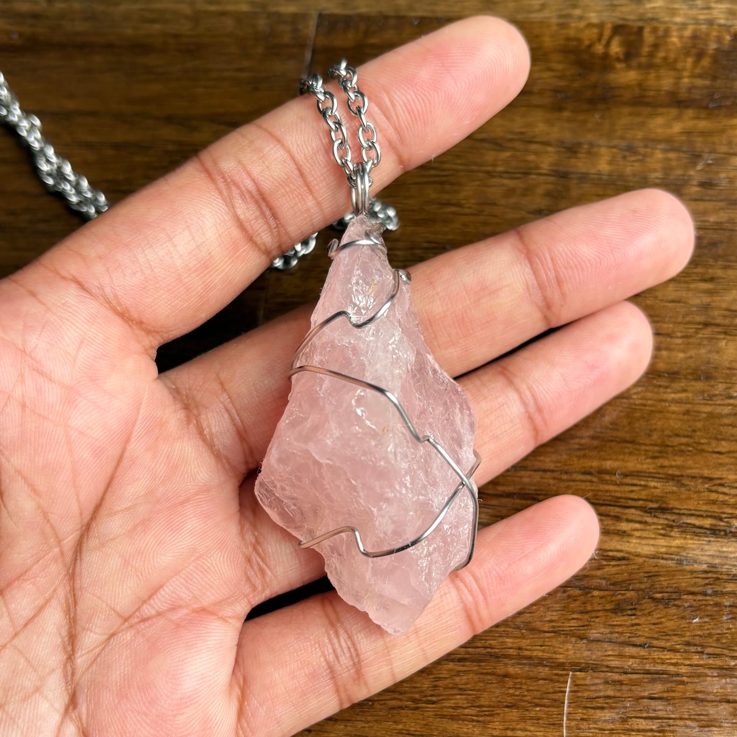 Chunky Rose Quartz necklace