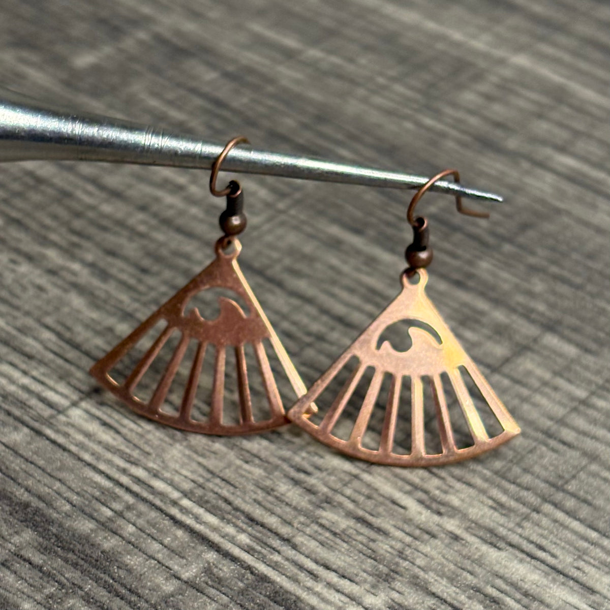 Copper Eye Fan Earrings
