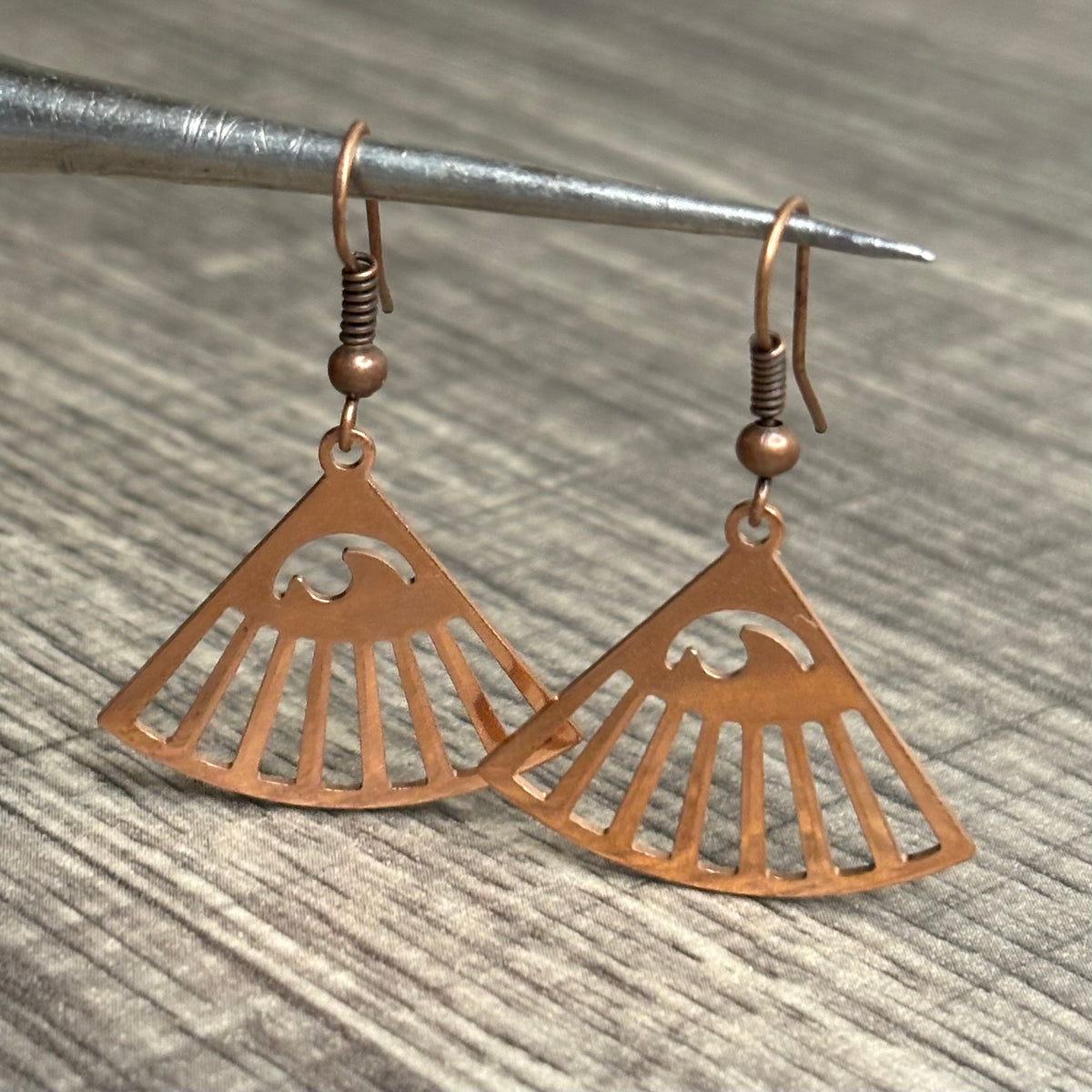 Copper Eye Fan Earrings