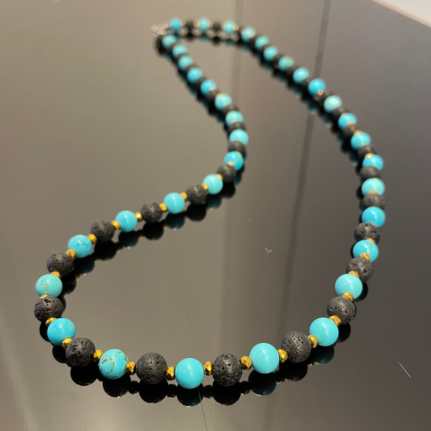 Turquiose/Howlite + Lava Stone