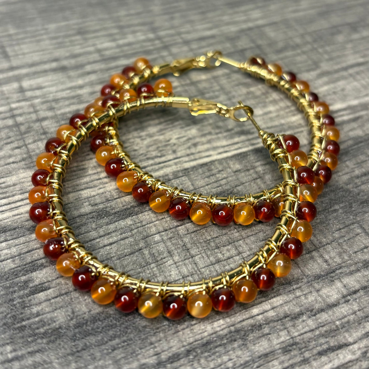 Carnelian Goddess Hoops