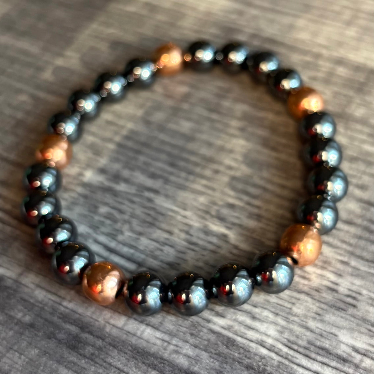 Hematite + Copper 8mm