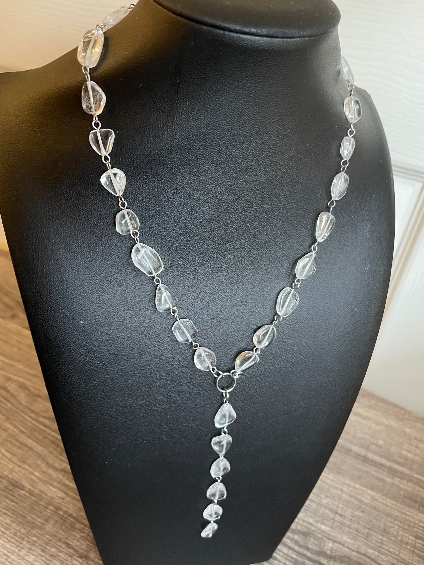 Clear Quartz Drops Lariat