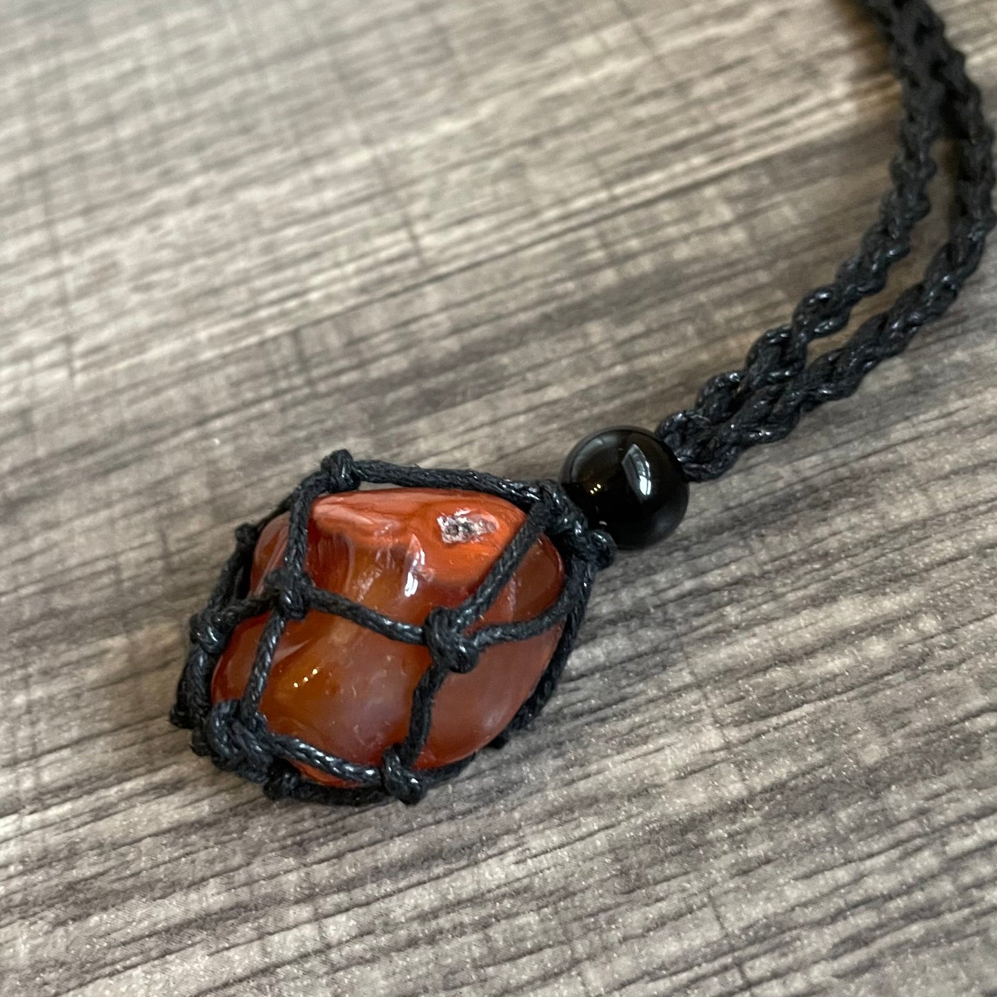 Carnelian Black Rope