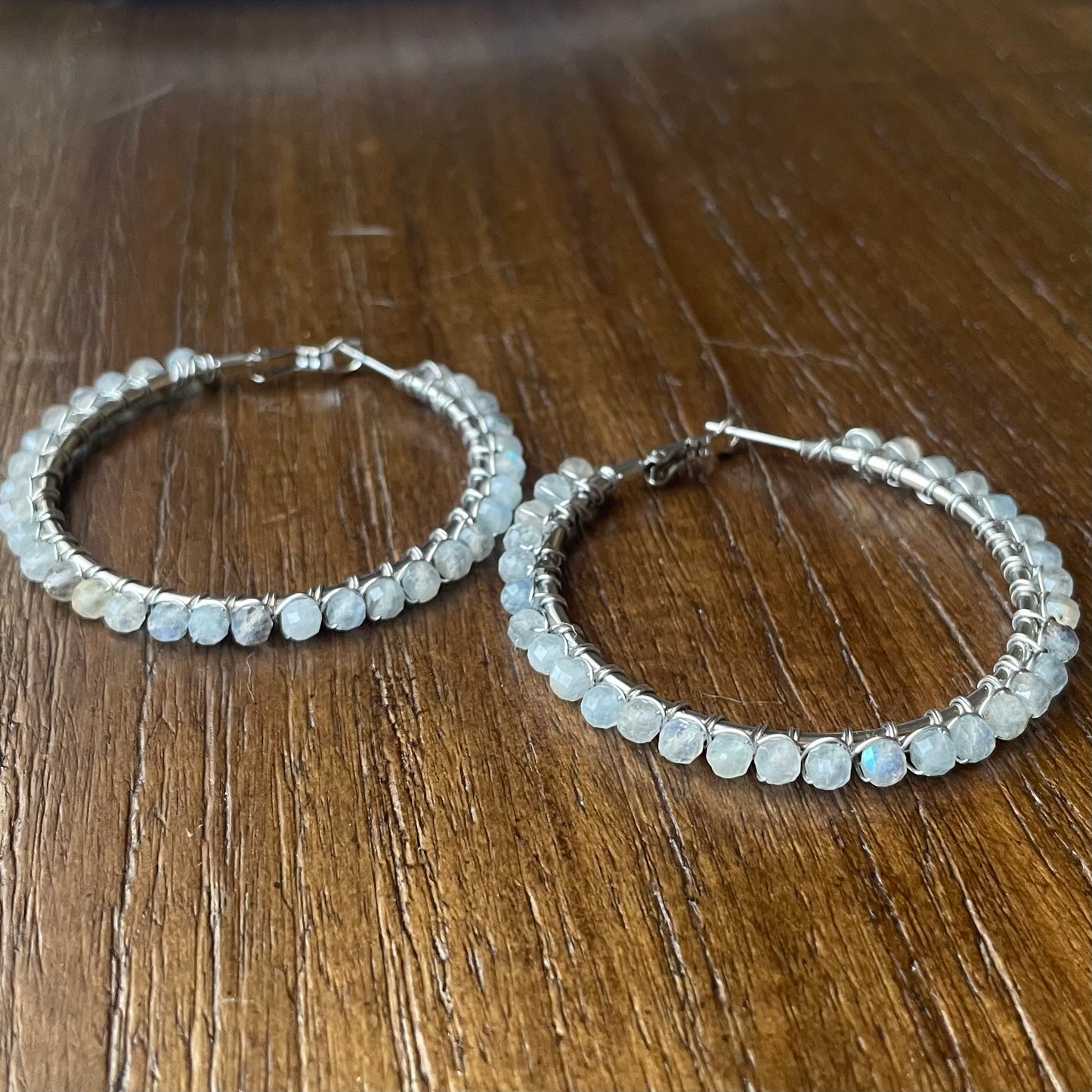 Labradorite Hoops Large