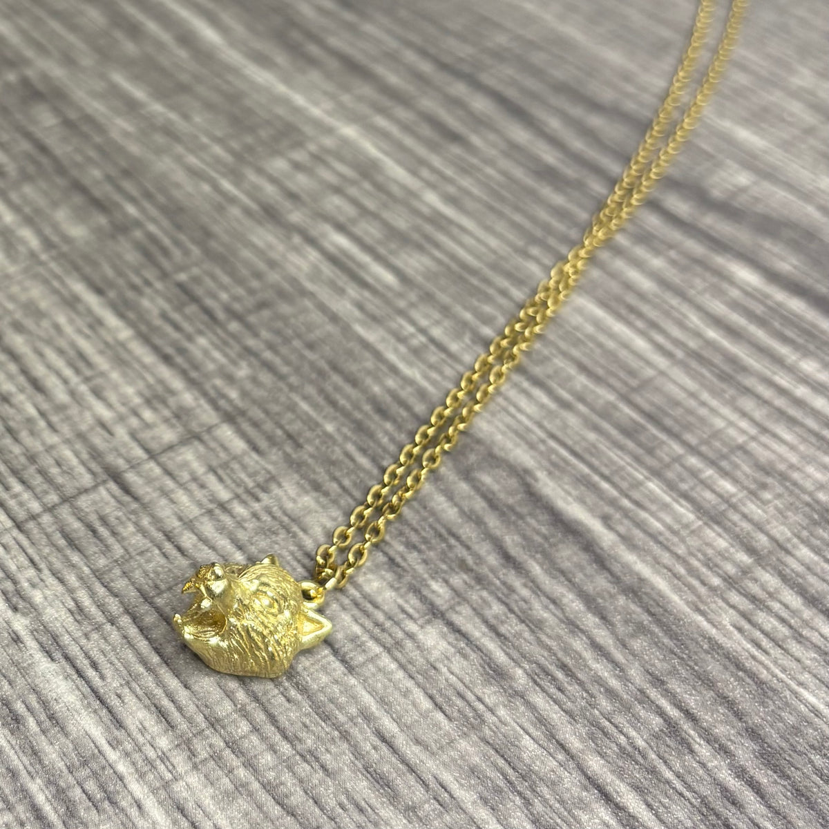 Wolf gold necklace