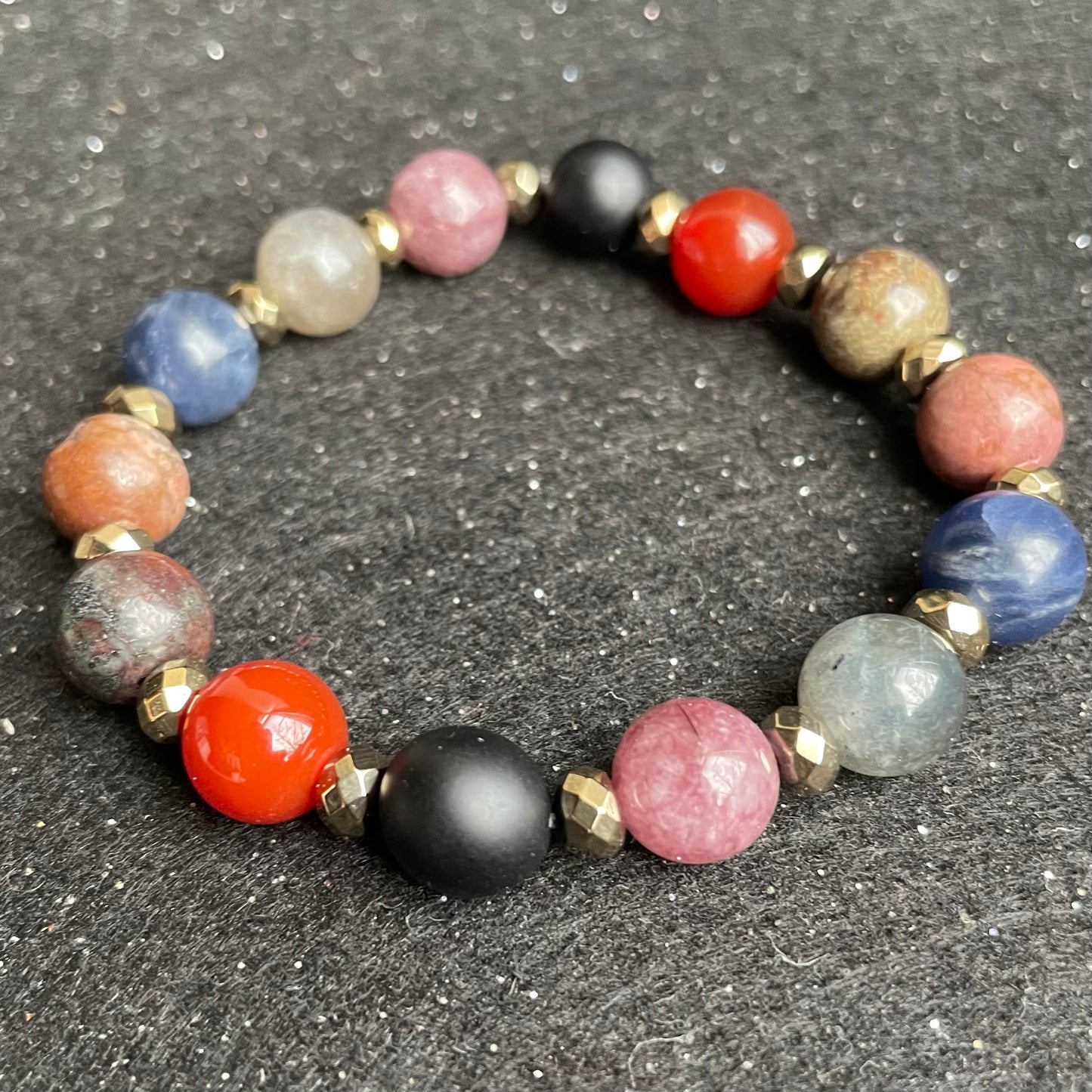 Chakra Bracelet with gold accents