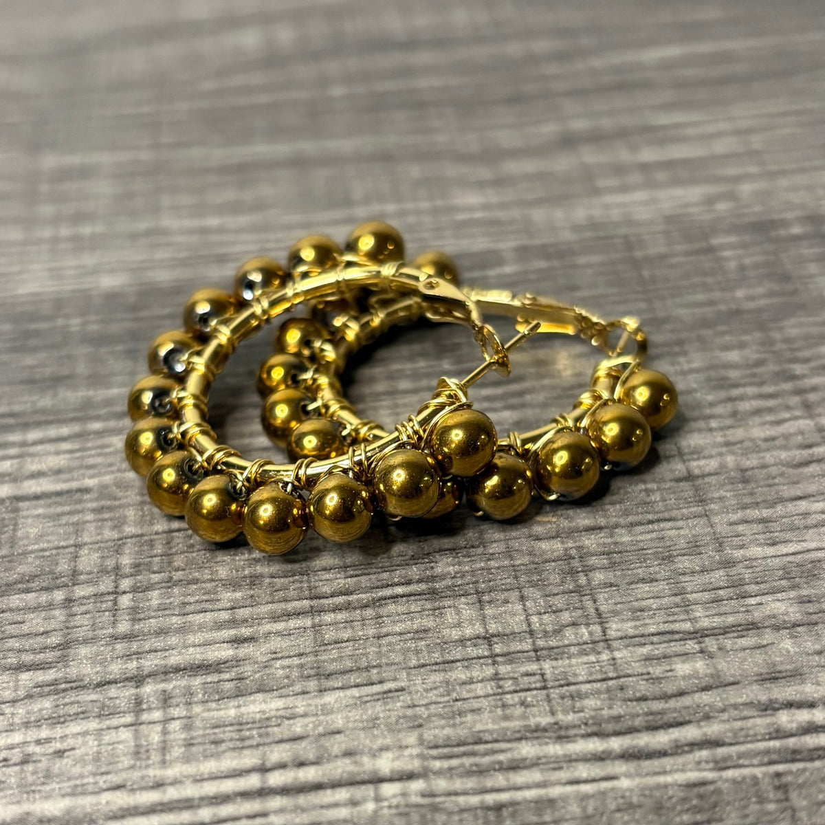 Gold Hematite Small hoops