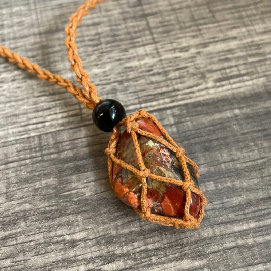Red Jasper Tan Rope