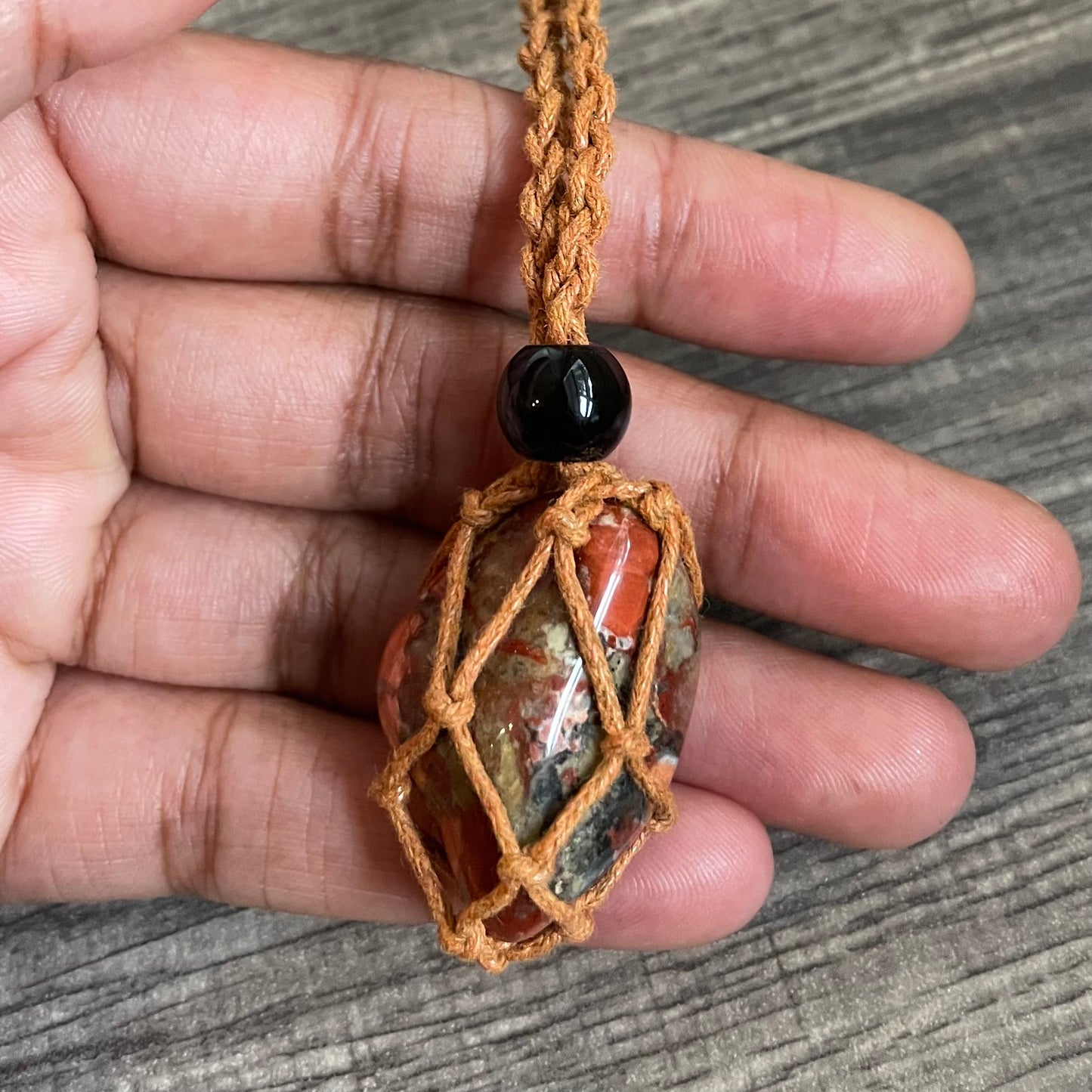 Red Jasper Tan Rope