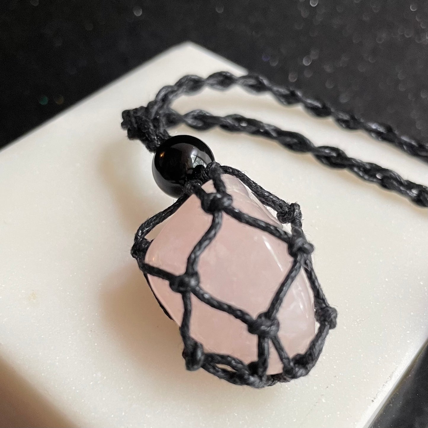 Rose Quartz Rope Necklace