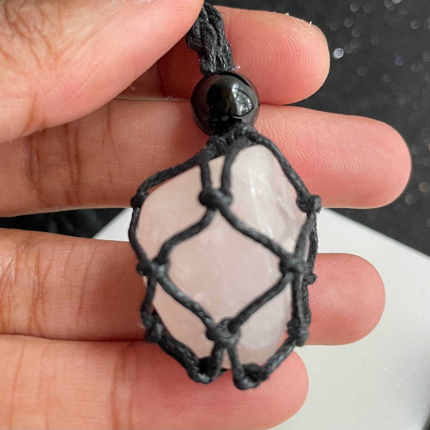 Rose Quartz Rope Necklace