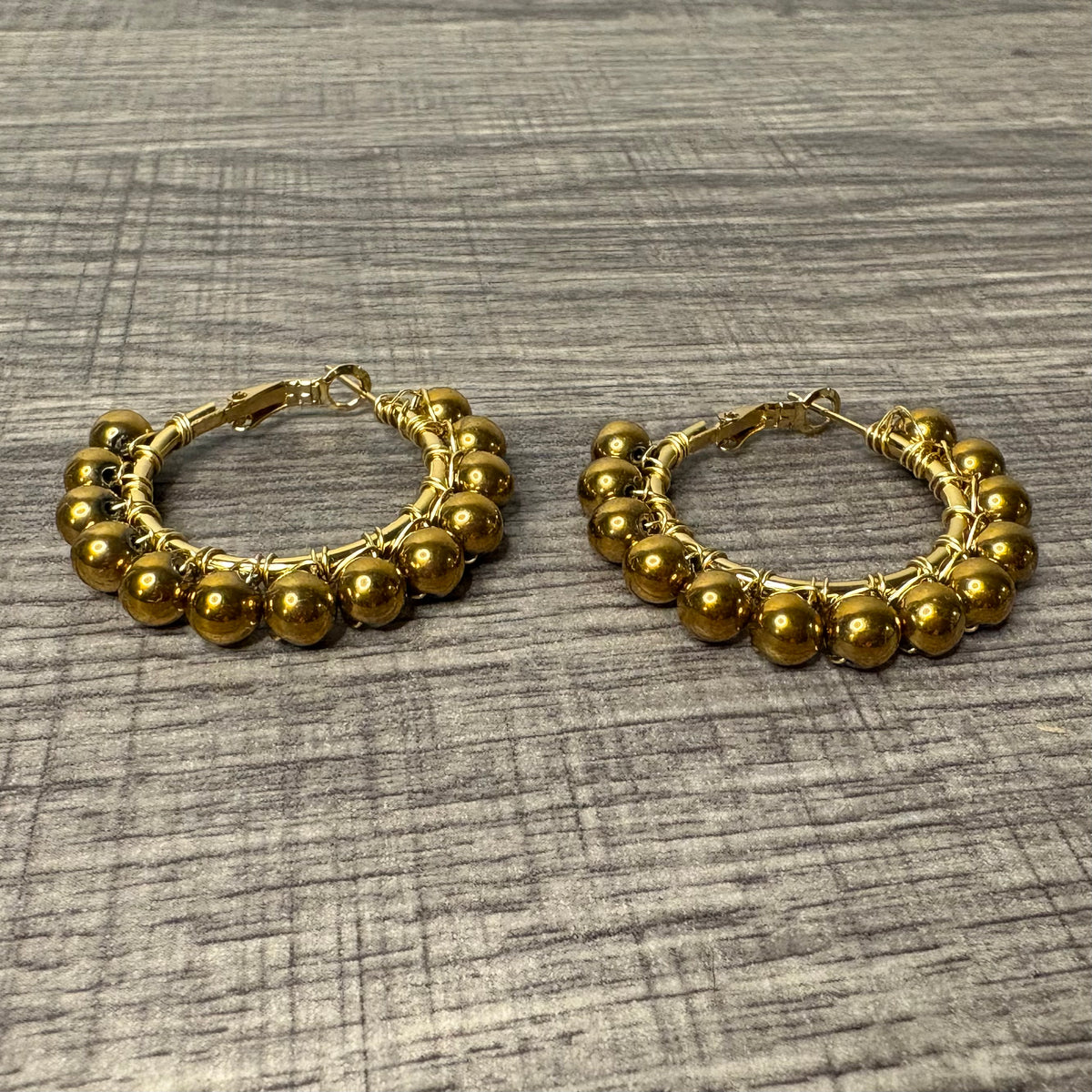 Gold Hematite Small hoops