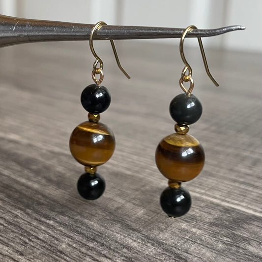 Tigers Eye and Obsidian drops