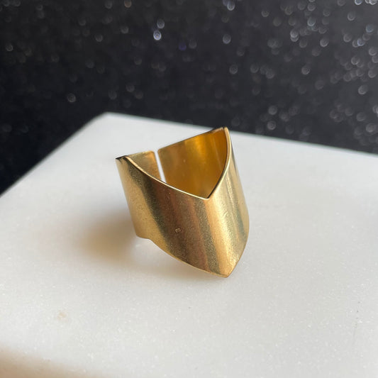 Chevron brass ring- adjustable