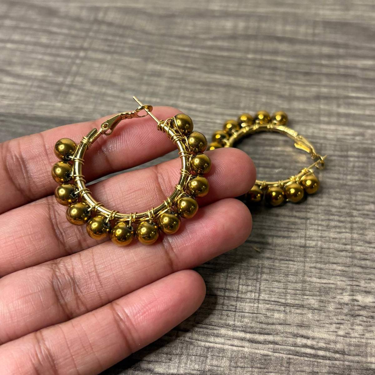 Gold Hematite Small hoops