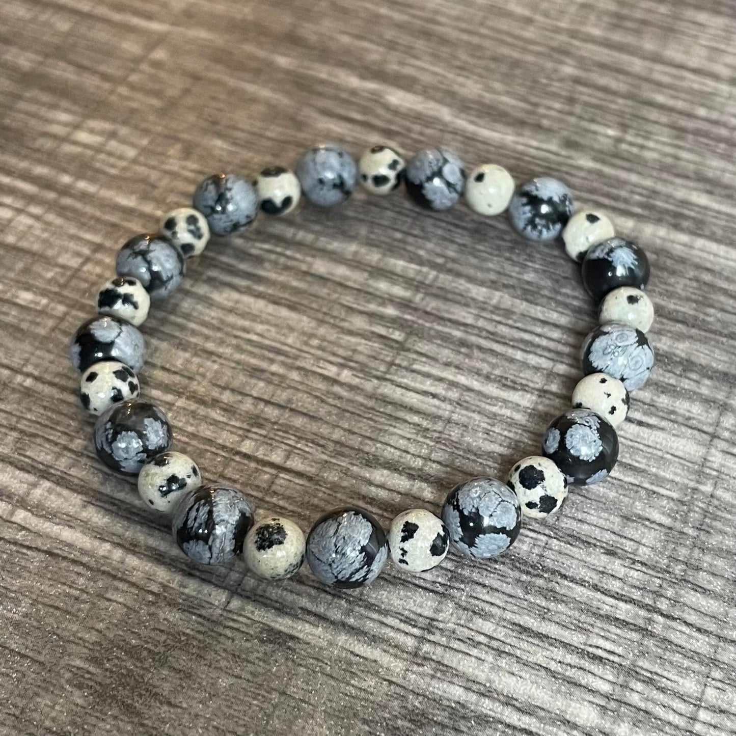 Snowflake Obsidian and Dalmatian Jasper