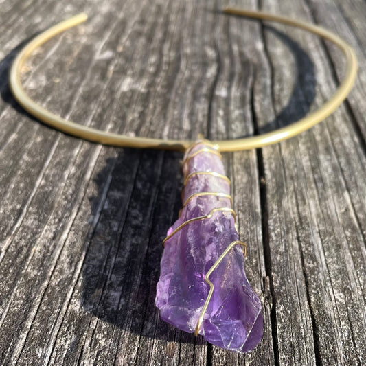 Amethyst Brass Collar