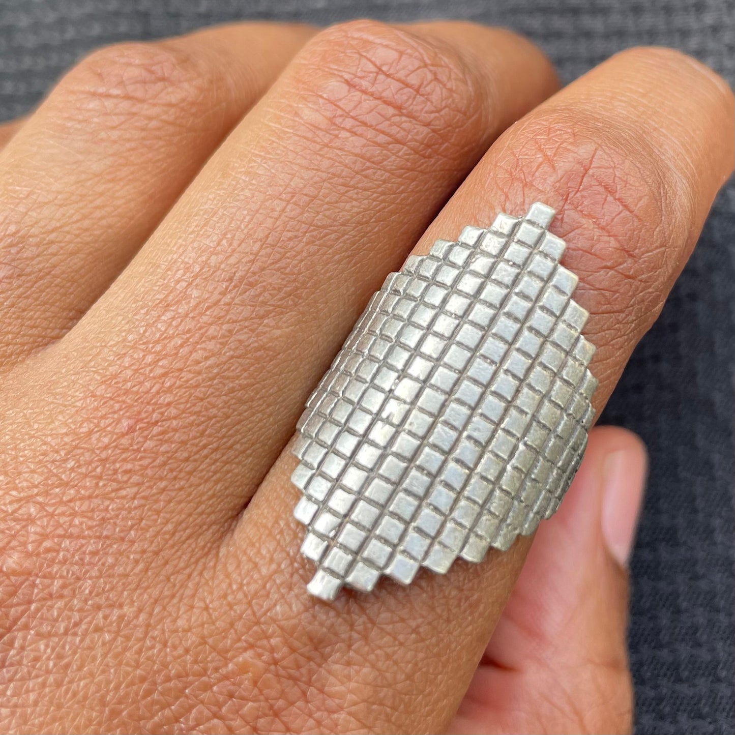 Chevron squares ring