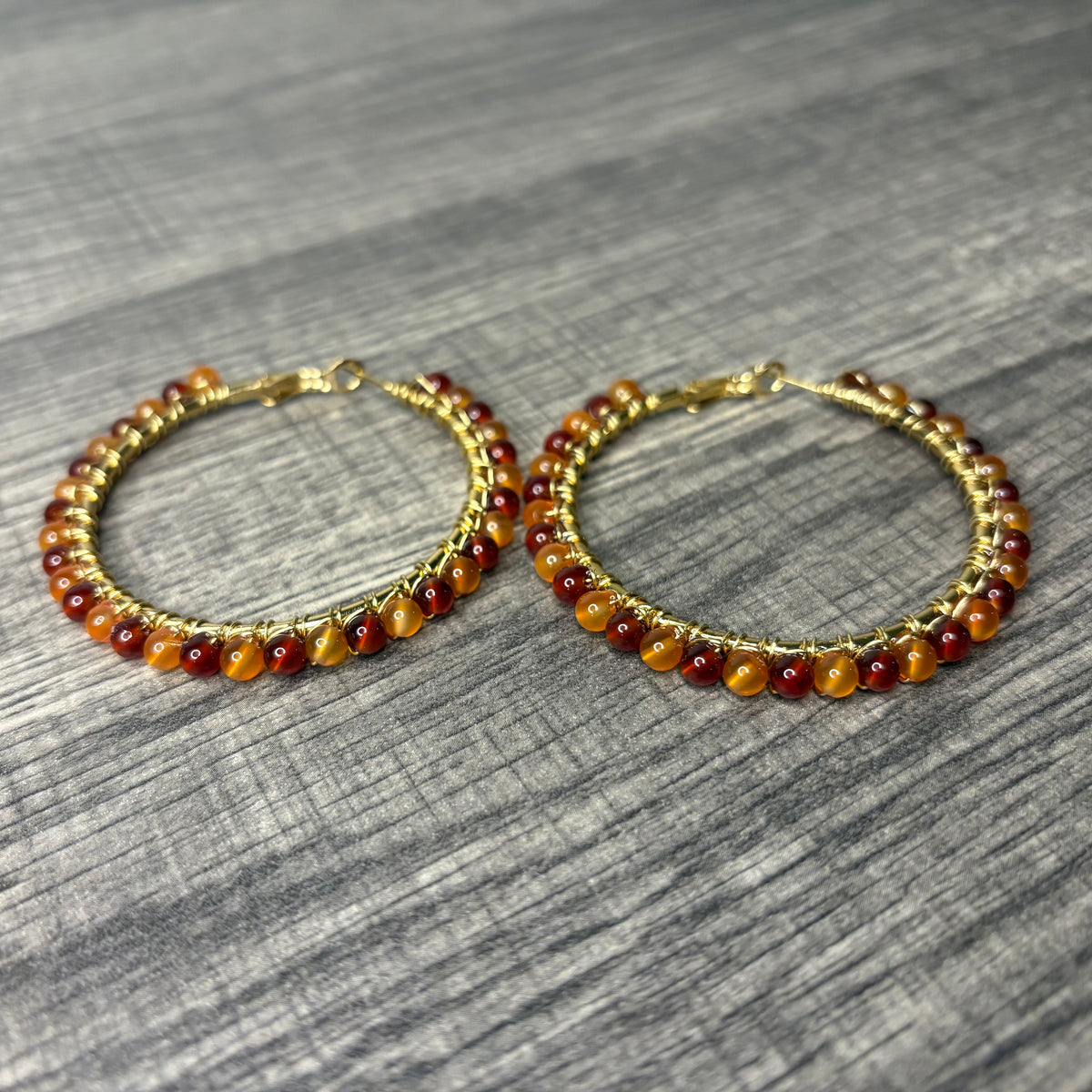 Carnelian Goddess Hoops