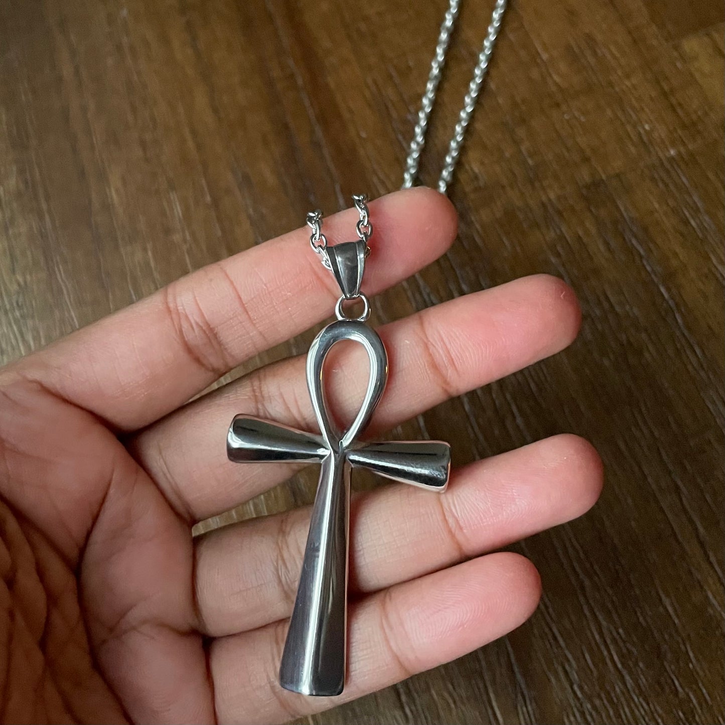 Large Stainless Steel Ankh