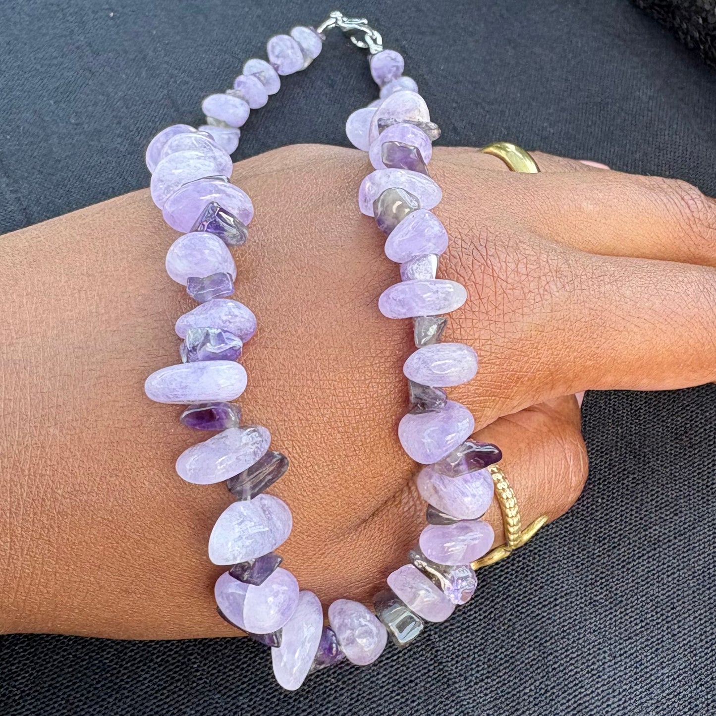 Amethyst chunk 18 inch necklace